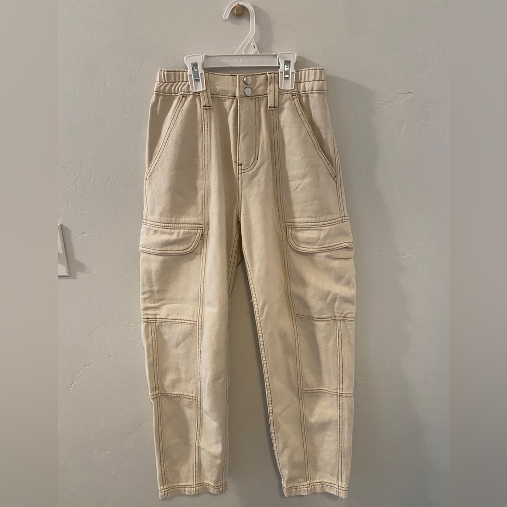 PacSun Elastic Waist Double Snap Button Cargo Jeans Size XS